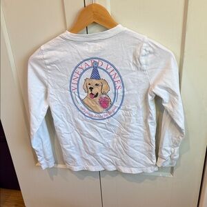 Vineyard Vines Birthday Dog!! White Kids Shirt